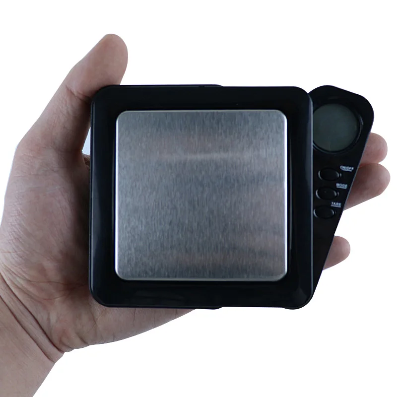 

Side Flip Display Square Palm Scale Portable Jewelry Gold Retractable Screen Mini Pocket Elecronic Digtial Scale